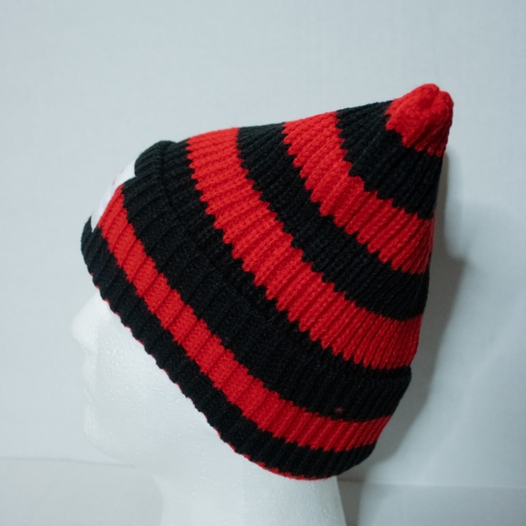 Black And Red Pointed Knit Loverboy Hat Cap Charles Jeffrey Unisex Beanie NEW - Picture 2 of 5